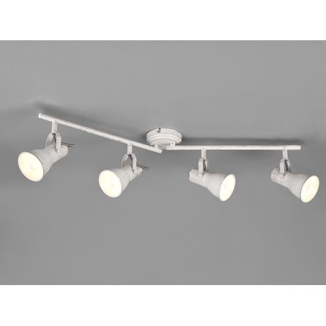 Deckenstrahler STEAM 4 flammig verstellbare Metallschirme Weiß, Breite 77cm (1/5)