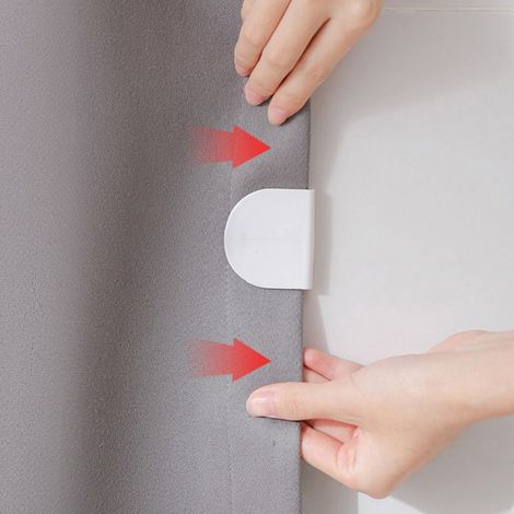 4 pinces en acrylique pour rideaux de douche, crochets de rideaux sans perceuse (1/4)