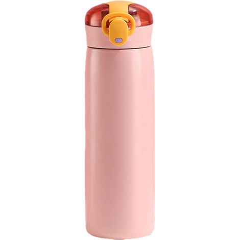 Gourde Isotherme - Acier Inoxydable 304 - 460 Ml - Avec Paille Intégrée Et Couvercle Étanche - Pour Maison Bureau Voyage Camping - 1 Pièce (1/5)