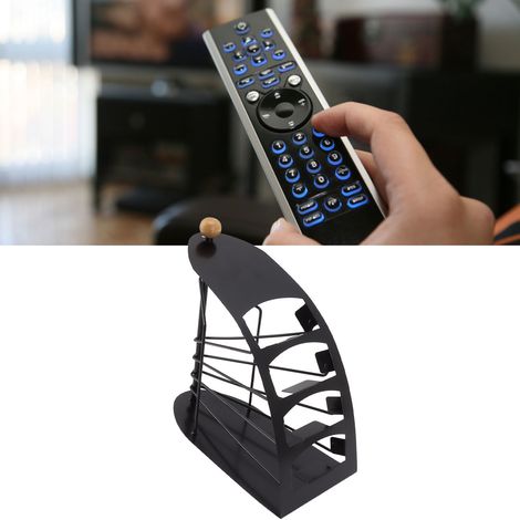 Organisateur de télécommandes - Rangement pour bureau - Porte télécommandes en fer avec compartiments et design incurvé (1/5)