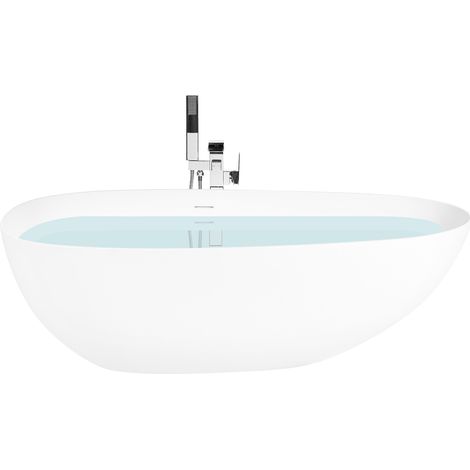Bañera independiente de solid surface ovalada con borde fino 170 cm blanco Turia (1/5)