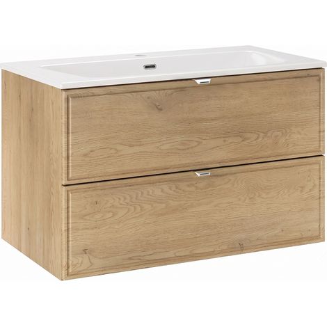 Mobile bagno con lavabo Elias marrone 80cm (1/5)