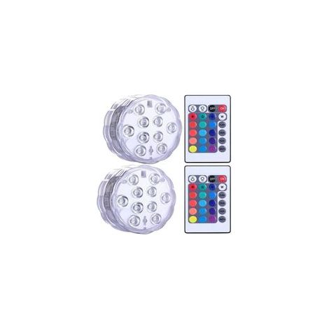 Set of 2 Waterproof Submersible Remote Controlled LED Lights for Spa, Jacuzzi, Pond, Aquarium (1/5)