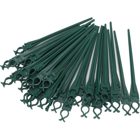Lot de 50 piquets de Noël vert de 23 cm de haut pour guirlandes lumineuses C7/C9, universels, allée, terrasse, pelouse (allée) (1/5)