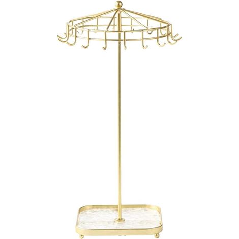 Organisateur bijoux rotatif – Or – Rangement – Bagues, colliers, boucles d'oreilles, bracelets (1/5)