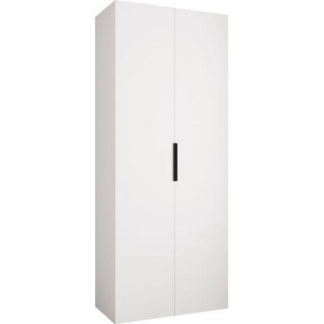 Armario Hartford 572, Blanco, 246x100x42cm, Puertas de armario: Con bisagras, Número de estantes: 8 (1/5)