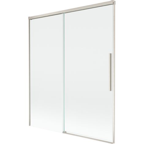 Mexen Rox mampara de ducha 2 hojas correderas 140 x 150 cm, transparente, n铆quel cepillado - 8C9-140-001-97-00
