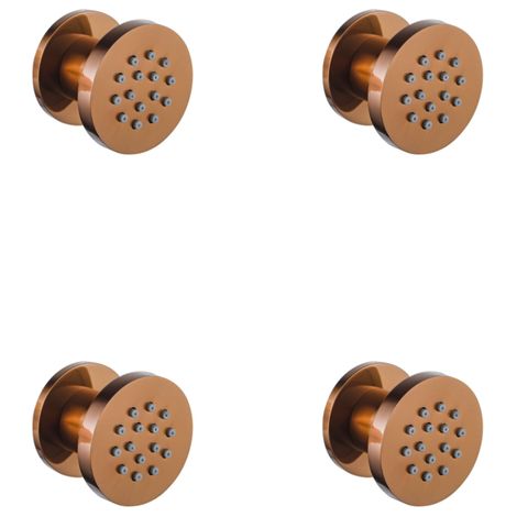 Fortifura Calvi douche latérale - 5 cm - ronde - 4 pièces - Cuivre brossé PVD (Cuivre)