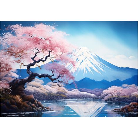 Papier peint panoramique montagnes aquarelle paysage intissé 150x105 cm mural salon chambre petit format (1/5)