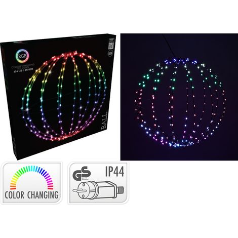 DECORAZIONE LUMINOSA SFERA, 224 LED, Ø50CM, MULTICOLORE
