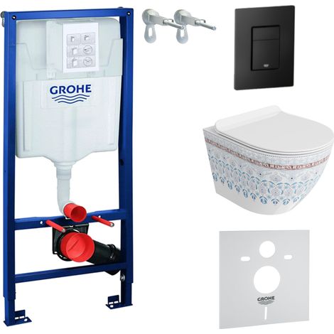 GROHE WC Set mit Vorwandelement, Wand-WC und Spülknopf (1/5)