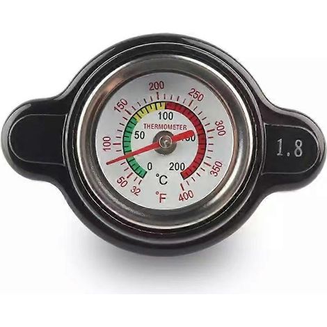 Bouchon de radiateur haute tension 1,8 V pour voiture avec affichage de la température, bouchon de réservoir de carburant modifié en métal durable, accessoire universel pour radiateur de véhicule. (1/5)