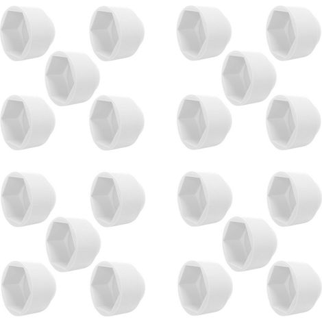 Cyclingcolors – Lot de 20 cache écrou blanc M12 x HEX 19mm – Plastique PE haute qualité – Protection efficace contre la corrosion