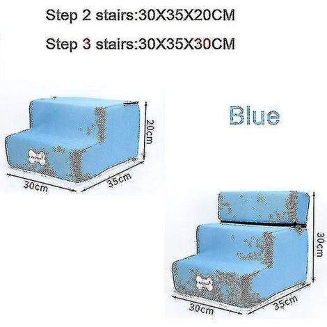 Rutschfeste, abnehmbare 3-stufige Hundetreppe für kleine Hunde und Katzen, ideal für Zwinger, Hundebetten oder andere Haustiere. Haustierzubehör – 3 Stufen (30 x 35 x 30 cm) (1/5)