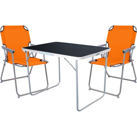 3-tlg Campingsessel Orange + Campingtisch-MMC330870B+2xMPO2600O (1/4)