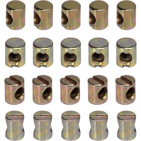 Lot de 20 écrous M6 à fente pour meubles, chaises, lits, berceaux (1/5)