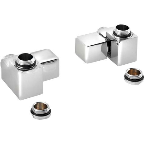 Sapho Cube Combi - Ventilanschlussset zum Heizkörper, rechts, eckig, Chrom CP561S (1/4)