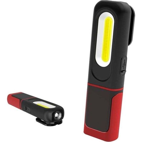 YMYNY Lampe de Travail LED Rechargeable, Lampe d'inspection 2 en 1 5W COB LED Torche Lampe avec Base Magnétique et Crochet pour Maison Atelier Camping (1/4)