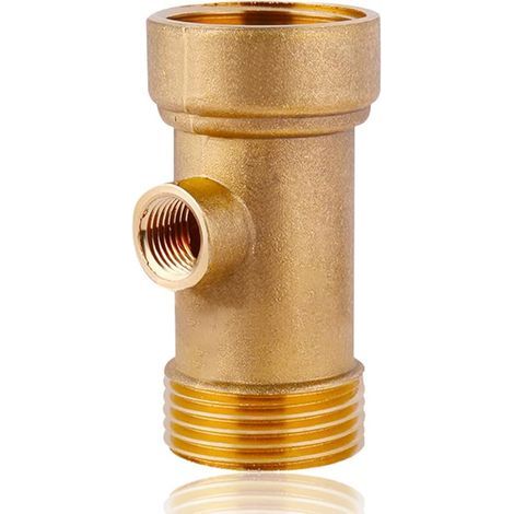 Répartiteur 3 voies en laiton 1" IG/AG DN25 vers DN13, 3 voies de raccordement à l'eau 1/4" IG/AG pour installation d'eau domestique, pompe, chaudière à membrane, manomètre, interrupteur à pression (1/5)