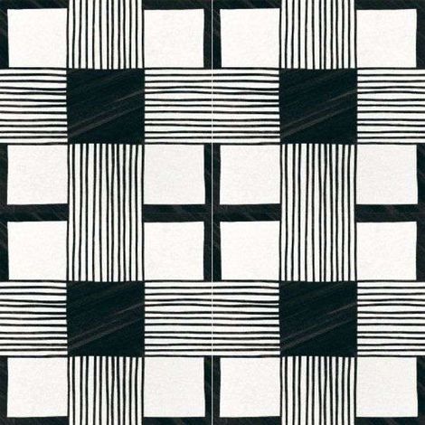 Carrelage sol / mur effet ciment 20x20 cm CAPRICE DÉCO CLOTH B&W (vendu par boite de 1m2) (1/3)