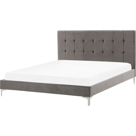 Bed Velvet AMBERT 140 x 200 cm (EU Double) Grey