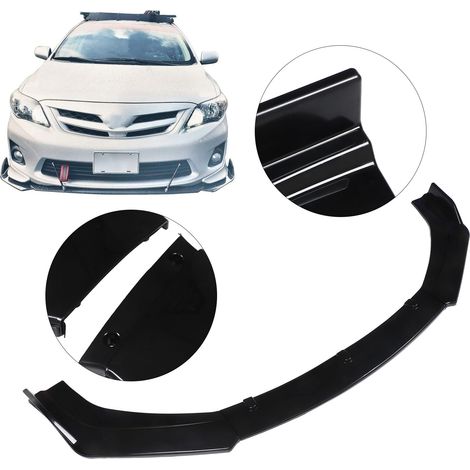 Übergroßes 3-teiliges Universal-Set für die vordere Stoßstange von Autos, glänzend schwarzer Frontdiffusor (1/5)