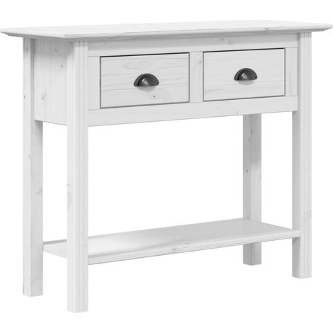 Table console BODO blanc 90x34,5x73 bois de pin massif (1/5)