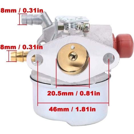 640025 Kit de carburateur pour Tecumseh OHH60 OHH55 OHH45 OHH50 OHH65 Remplace 640004 640017 640135A Pièces de Tondeuse à Gazon, avec Filtre à air 36046, Bougie d'allumage, Joint (1/3)