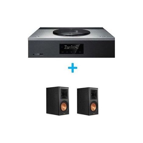 Amplificatore Hi-Fi Technics SA-C600EG-S Argento + una coppia di diffusori Klipsch RP-600M Ebano