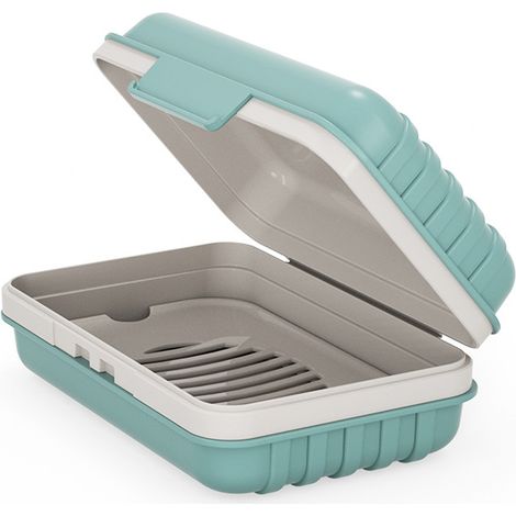 Porte-Savon, Support pour Savonnette de Douche, Étui à Savon en Plastique avec Couvercle pour la Salle de Sport, Boîte à Savon de Voyage (1/5)