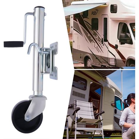 Rueda de apoyo automática para remolque, 1200 kg, carga pesada, soporte automático, 200 mm, rueda de goma antideslizante maciza, para remolques, caravanas, autocaravanas
