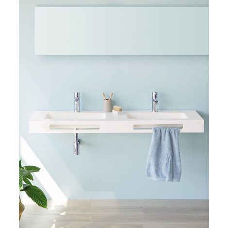 Double vasque suspendue Cardiff Muro - 120x46 cm (1/3)