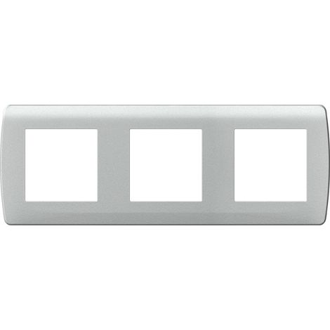 Plaque de finition polycarbonate - 3 postes - ESPRIT Couleur Silver