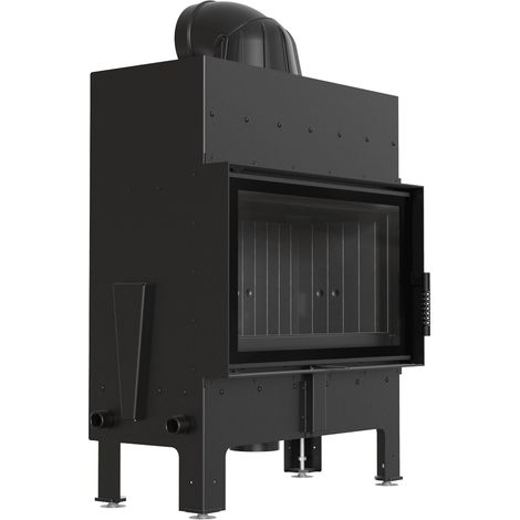 Kamineinsatz aus Stahl KRATKI FLOKI M 10 kW Ø 200 schwarz Verkleidung (1/5)