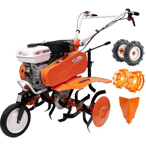 RURIS Motobineuse Thermique 7000fr ACC1 - 7 CV Moteur 4 Temps - Largeur de travail 83 cm - Kit Accessoires Complet - Roues 4.00-8, Fraises Métalliques 350 mm, Butteur Réglable (1/5)