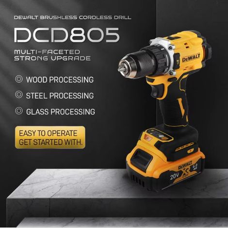 DEWALT DCD805 Perceuse à percussion sans fil 18V, brushless 90Nm, corps seul, compatible batteries DEWALT 18V (1/5)
