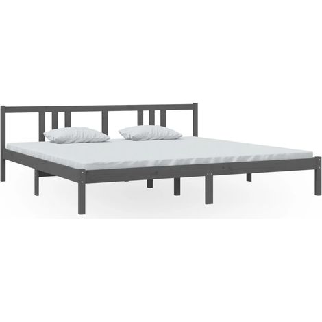 Maison Exclusive - Massivholzbett Grau 200x200 cm