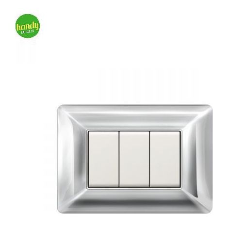 Placca da 3 moduli Easy Elettrocanali in plastica cromo