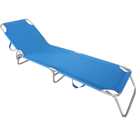 Lettino da mare, 185x55xh.24 cm, blu