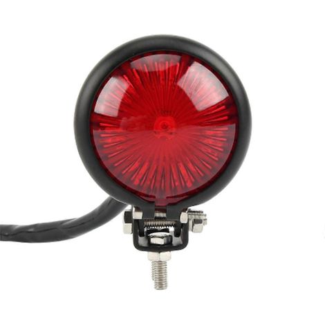 Feu arrière stop LED 12V pour moto, lentille rouge (1/5)