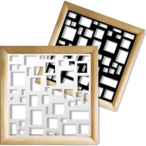 RANDOM - Moduli Decorativi in Legno e PVC - Colore: bianco - Misura: 48x48 cm