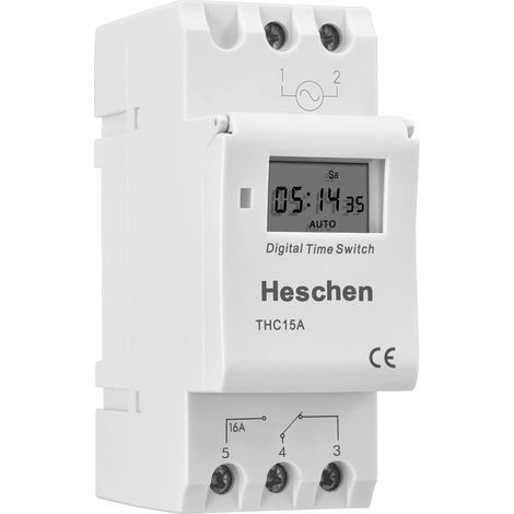 Programmable Switch, LCD Digital Relay, 16A 220-240V, 35mm DIN Rail Mounting, For Electrical Panel (1/5)