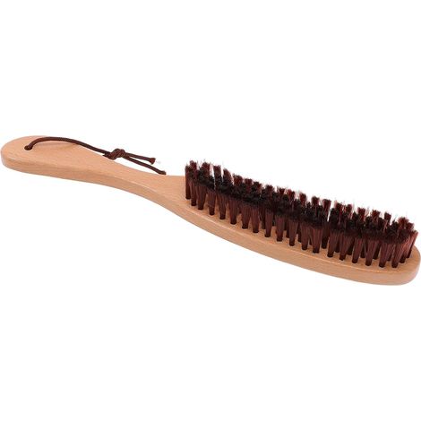 Brosse à Vêtements et Meubles Manche en Bois Marron, Poils Doux Retrait Poussière, Prise en Main Confortable, Maison (1/5)