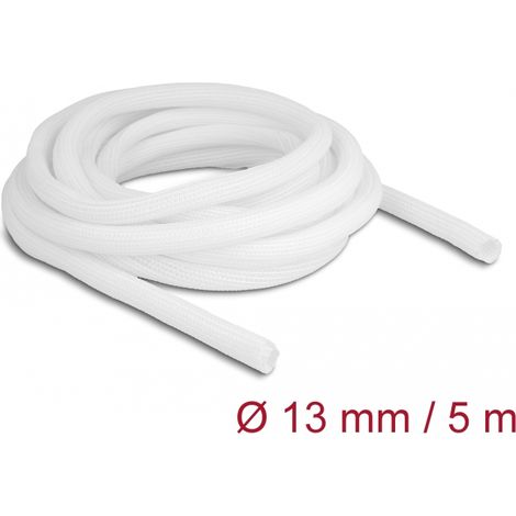 Delock Funda trenzada de cierre automÃ¡tico 5 m x 13 mm, color blanco