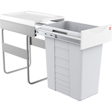 Hailo – Poubelle sous évier encastrable 40L – Bac amovible – Couvercle anti-odeurs – Installation facile dans meubles 40 cm (1/5)