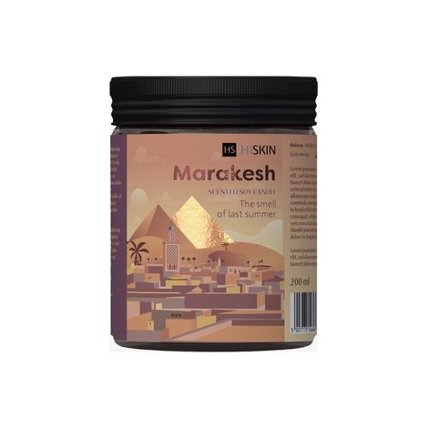 Bougie parfumée à la cire de soja Hiskin Bon Voyage Marrakech 100 ml