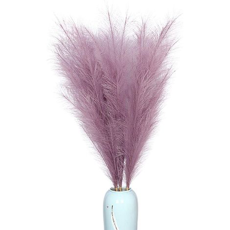 Pampasgras-Dekoration – 110 cm hohes künstliches Pampasgras – Pompon- und Blütenzweige – Helllila