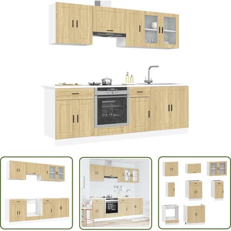 vidaXL Ensemble d'armoires de cuisine 8 pcs Kalmar bois d'ingénierie (1/5)