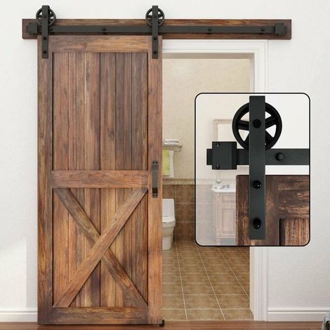 Rail de porte coulissante 150 cm – Acier au carbone 6 mm – Charge max 150 kg – Rouleaux en nylon – Finition peinture anti-corrosion