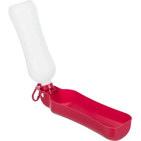 1 Gourde pour Chien, Plastique, 250 ML, avec Écuelle Intégrée, Crochet de Fixation, Idéal Voyage